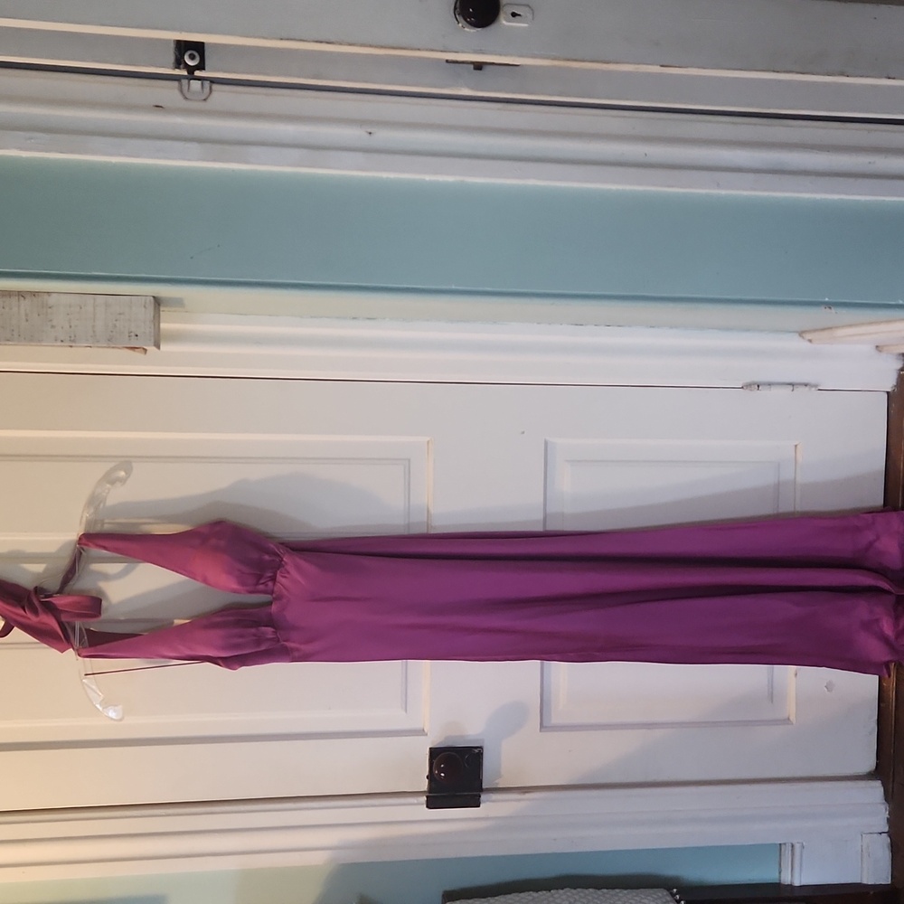 Nicole Miller Magenta Halter Maxi Dress